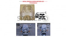 For Royal Enfield Super Meteor 650 Wanderer Premium Windshield Clear Screen - SPAREZO